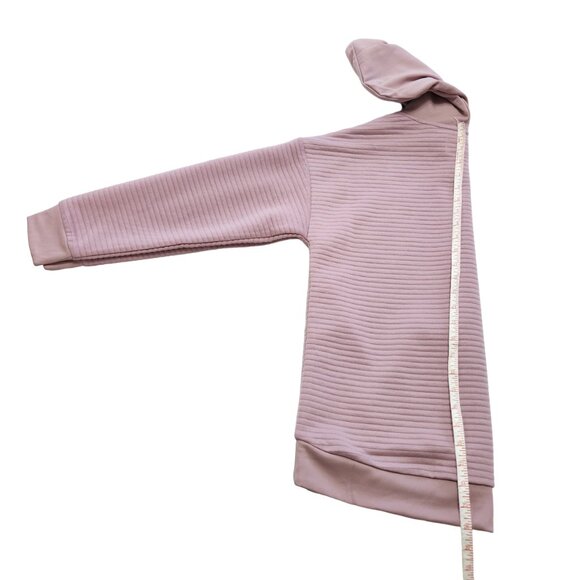 Sweatshirt Project Drop Shoulder Dusty Pink Pullover Cross Neck Hoodie Size S - Picture 10 of 11